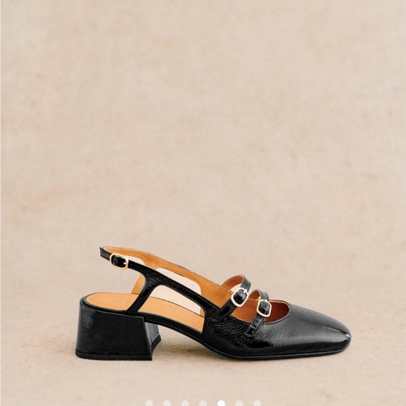 Sezane Black Leather Paula Babies - Picture 2 of 6